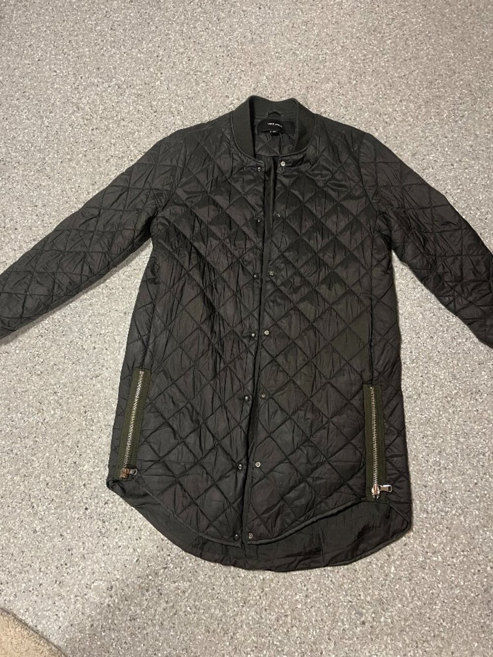 Vero Moda Long Quilted Olive Coat - Size M